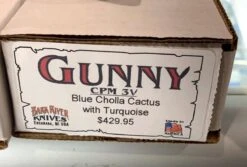 Bark River Gunny CPM 3V Knife W/ Blue Cholla Cactus - Turquoise -Helle Shop bark river knives bark river gunny cpm 3v knife w blue cholla cactus turquoise 41989666308308