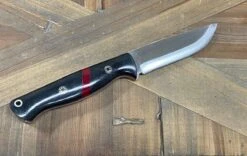 Bark River Gunny Scandi CPM 3V Black Micarta, Bloody Basin Spacer, Red Liners, Mosaic Pins -Helle Shop bark river knives bark river gunny scandi cpm 3v black micarta bloody basin spacer red liners mosaic pins 41989676990676