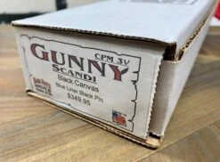 Bark River Gunny Scandi CPM 3V Black Micarta, Blue Liners, Black Pins -Helle Shop bark river knives bark river gunny scandi cpm 3v black micarta blue liners black pins 41989675221204