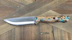 Bark River Gunny Scandi CPM 3V Cholla Cactus With Turquoise - White Liners -Helle Shop bark river knives bark river gunny scandi cpm 3v cholla cactus with turquoise white liners 41989679186132