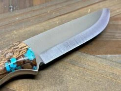 Bark River Gunny Scandi CPM 3V Cholla Cactus With Turquoise - White Liners -Helle Shop bark river knives bark river gunny scandi cpm 3v cholla cactus with turquoise white liners 41989679382740