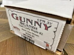 Bark River Gunny Scandi CPM 3V Dark Curly Maple, Black Liners, Mosaic Pins -Helle Shop bark river knives bark river gunny scandi cpm 3v dark curly maple black liners mosaic pins 41989674795220