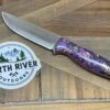 Bark River Gunny Scandi CPM 3V Galaxy Maple Burl, Red Liner, Mosiac Pins