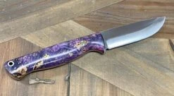 Bark River Gunny Scandi CPM 3V Galaxy Maple Burl, Red Liner, Mosiac Pins -Helle Shop bark river knives bark river gunny scandi cpm 3v galaxy maple burl red liner mosiac pins 41989676957908