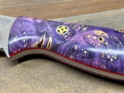 Bark River Gunny Scandi CPM 3V Galaxy Maple Burl, Red Liner, Mosiac Pins -Helle Shop bark river knives bark river gunny scandi cpm 3v galaxy maple burl red liner mosiac pins 41989677023444