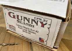 Bark River Gunny Scandi CPM 3V Galaxy Maple Burl, Red Liner, Mosiac Pins -Helle Shop bark river knives bark river gunny scandi cpm 3v galaxy maple burl red liner mosiac pins 41989677383892