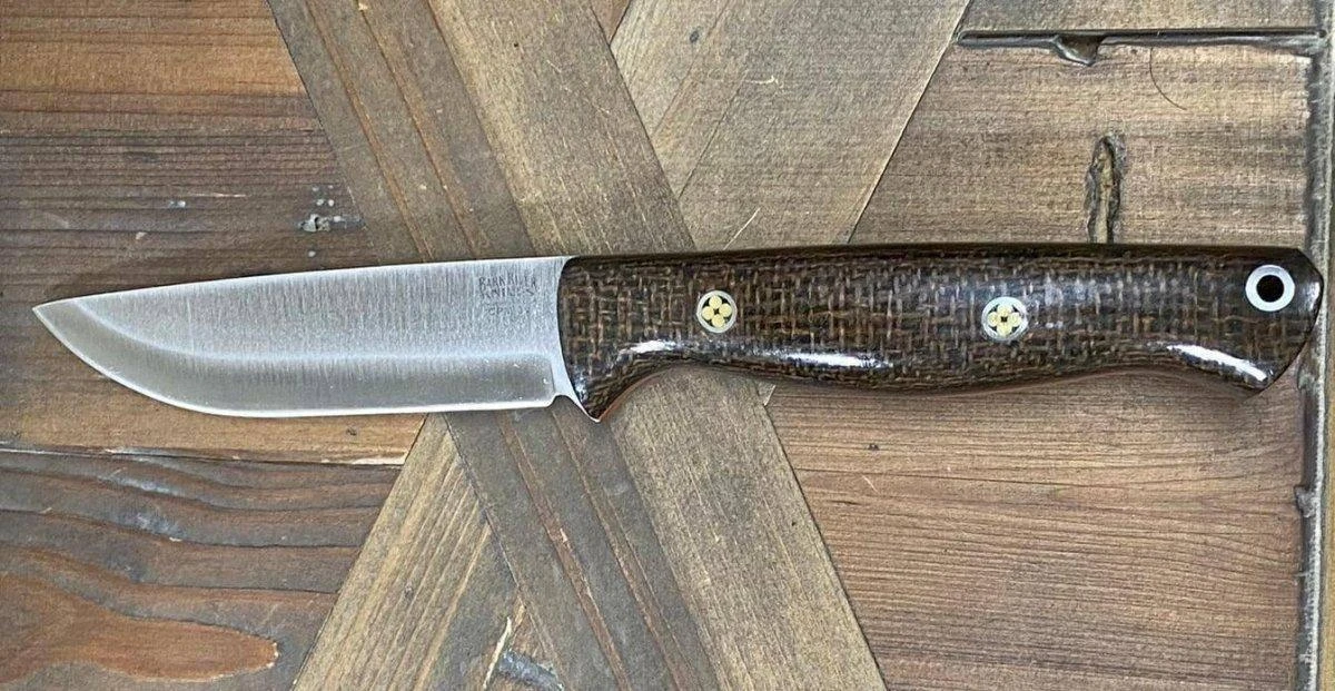 Bark River Gunny Scandi CPM 3V OD Green Burlap, Orange Liners, Mosaic Pins 1 Bark River Gunny Scandi CPM 3V OD Green Burlap, Orange Liners, Mosaic Pins