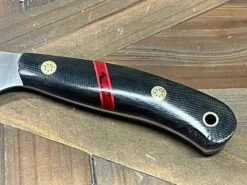 Bark River JX6 II MagnaCut Fixed Knife Black Micarta Bloody Spacer Black Liners Mosaic Pins (USA) -Helle Shop bark river knives bark river jx6 ii magnacut fixed knife black micarta bloody spacer black liners mosaic pins usa 41989677973716