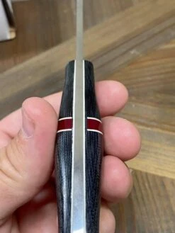 Bark River JX6 MagnaCut Black Canvas Micarta Bloody Basin Spacer Mosaic Pins (USA) -Helle Shop bark river knives bark river jx6 magnacut black canvas micarta bloody basin spacer mosaic pins usa 41989681578196