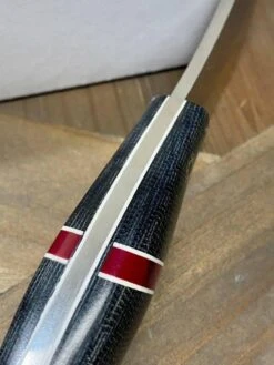 Bark River JX6 MagnaCut Black Canvas Micarta Bloody Basin Spacer Mosaic Pins (USA) -Helle Shop bark river knives bark river jx6 magnacut black canvas micarta bloody basin spacer mosaic pins usa 41989681610964