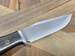 Bark River Matterhorn Fixed Blade CPM-S45VN Black Carbon Fiber Mosaic Pins -Helle Shop bark river knives bark river matterhorn fixed blade cpm s45vn black carbon fiber mosaic pins 41989684199636