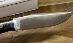 Bark River Matterhorn Fixed Blade CPM-S45VN Black Linen Micarta Mosaic Pins -Helle Shop bark river knives bark river matterhorn fixed blade cpm s45vn black linen micarta mosaic pins 41989686296788