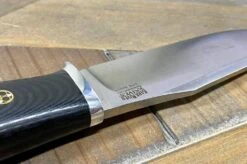 Bark River Matterhorn Fixed Blade CPM-S45VN Black Linen Micarta Mosaic Pins -Helle Shop bark river knives bark river matterhorn fixed blade cpm s45vn black linen micarta mosaic pins 41989686493396