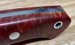 Bark River Mini-Aurora CPM 3V Knife Red & Natural #3 Elder Burl (USA) -Helle Shop bark river knives bark river mini aurora cpm 3v knife red natural 3 elder burl usa 41989685379284