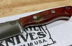 Bark River Mini-Aurora CPM 3V Knife Red & Natural #3 Elder Burl (USA) -Helle Shop bark river knives bark river mini aurora cpm 3v knife red natural 3 elder burl usa 41989685543124