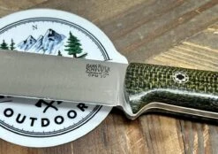 Bark River Mini Kephart Knife 3V Evergreen Burlap Handles White Liners Mosaic Pins (USA) -Helle Shop bark river knives bark river mini kephart knife 3v evergreen burlap handles white liners mosaic pins usa 41989685117140