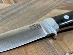 Bark River Mountaineer II Knife CruWear Black Burlap Micarta (USA) -Helle Shop bark river knives bark river mountaineer ii knife cruwear black burlap micarta usa 41989688623316