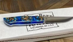 Bark River Puukko 3V Knife Blue Sprucecone - Blue Liners (USA) -Helle Shop bark river knives bark river puukko 3v knife blue sprucecone blue liners usa 41989690294484