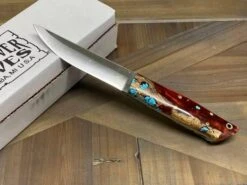 Bark River Puukko 3V Knife Red Cholla Cactus With Turquoise (USA)