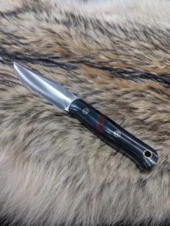 Bark River Ultra Lite Field Knife CPM 3V Black Canvas Micarta Bloody Basin Spacer White Liners Mosaic Pins (USA)