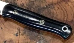 Bark River Ultralite Bushcrafter CPM 3V Black Micarta Handles Mosaic Pins -Helle Shop bark river knives bark river ultralite bushcrafter cpm 3v black micarta handles mosaic pins 41989689213140