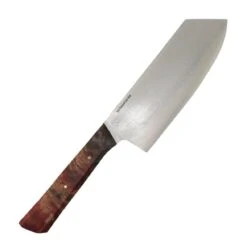 Bark River Wa Santoku Kitchen Knife MagnaCut Cherry & Salmon Maple Burl -Helle Shop bark river knives bark river wa santoku kitchen knife magnacut cherry salmon maple burl 41989688066260