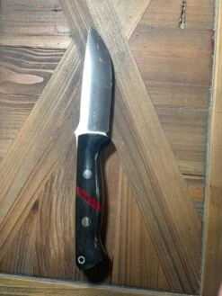 Bravo 1 LT MagnaCut Fixed Blade Black Micarta Bloody Spacer Mosaic Pins (USA) -Helle Shop bark river knives bravo 1 lt magnacut fixed blade black micarta bloody spacer mosaic pins usa 41989775065300