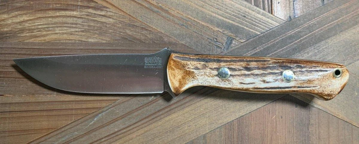 Bravo 1 LT MagnaCut Fixed Blade Elk Handles Black Liners Mosaic Pins (USA) 1 Bravo 1 LT MagnaCut Fixed Blade Elk Handles Black Liners Mosaic Pins (USA)