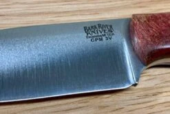 Bark River Mini-Aurora CPM 3V Knife Red & Natural #3 Elder Burl (USA) -Helle Shop bark river mini aurora cpm 3v knife red natural 3 elder burl usa 567331