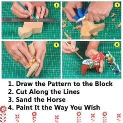 BeaverCraft DIY02 Dala Horse Carving Kit (Ukraine) -Helle Shop beavercraft beavercraft diy02 dala horse carving kit ukraine 41989707202772