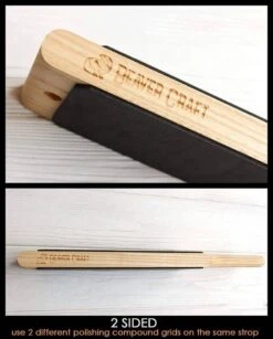 BeaverCraft Dual-Sided Leather Paddle Strop With P1 Polishing Compound -Helle Shop beavercraft beavercraft dual sided leather paddle strop with p1 polishing compound 41989709037780