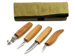 BeaverCraft S09 Set Of 4 Knives In Tool Roll