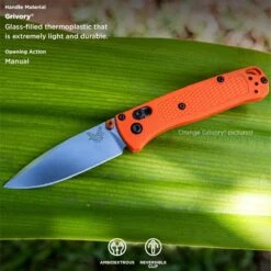 Benchmade 533-04 Limited Mini Bugout AXIS Folding Knife 2.82" S30V Satin Plain Blade Mesa Red Grivory Handles -Helle Shop benchmade benchmade 533 04 limited mini bugout axis folding knife 2 82 s30v satin plain blade mesa red grivory handles 41989719228628