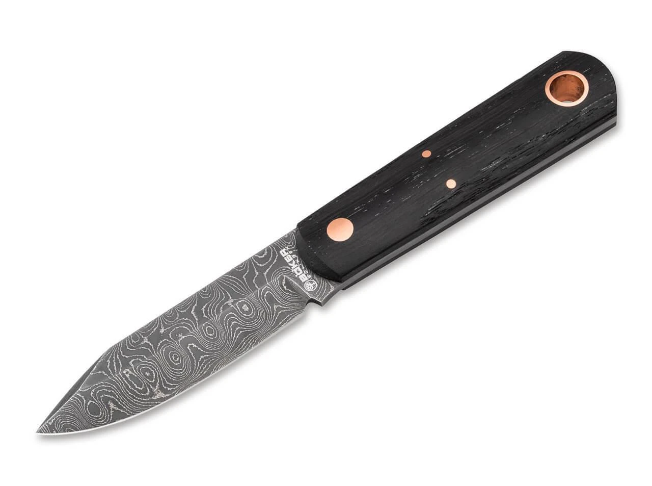 Boker Lucas Burnley Barlow BFF Damast Fixed Blade Knife 2.76" Damascus Clip Point Bog Oak Wood Handle 7 Boker Lucas Burnley Barlow BFF Damast Fixed Blade Knife 2.76" Damascus Clip Point Bog Oak Wood Handle - Image 7