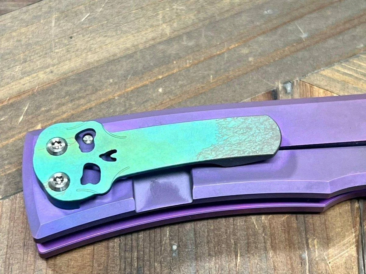 Chaves Redencion Street Semi-Custom Titanium Drop Point Knife "Purple Monster" 6 Chaves Redencion Street Semi-Custom Titanium Drop Point Knife "Purple Monster" - Image 6