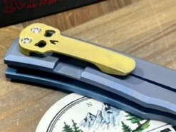 Chaves Street Semi-Custom Titanium Tanto Knife "Blue & Gold" -Helle Shop chaves chaves street semi custom titanium tanto knife blue gold 41989800591572