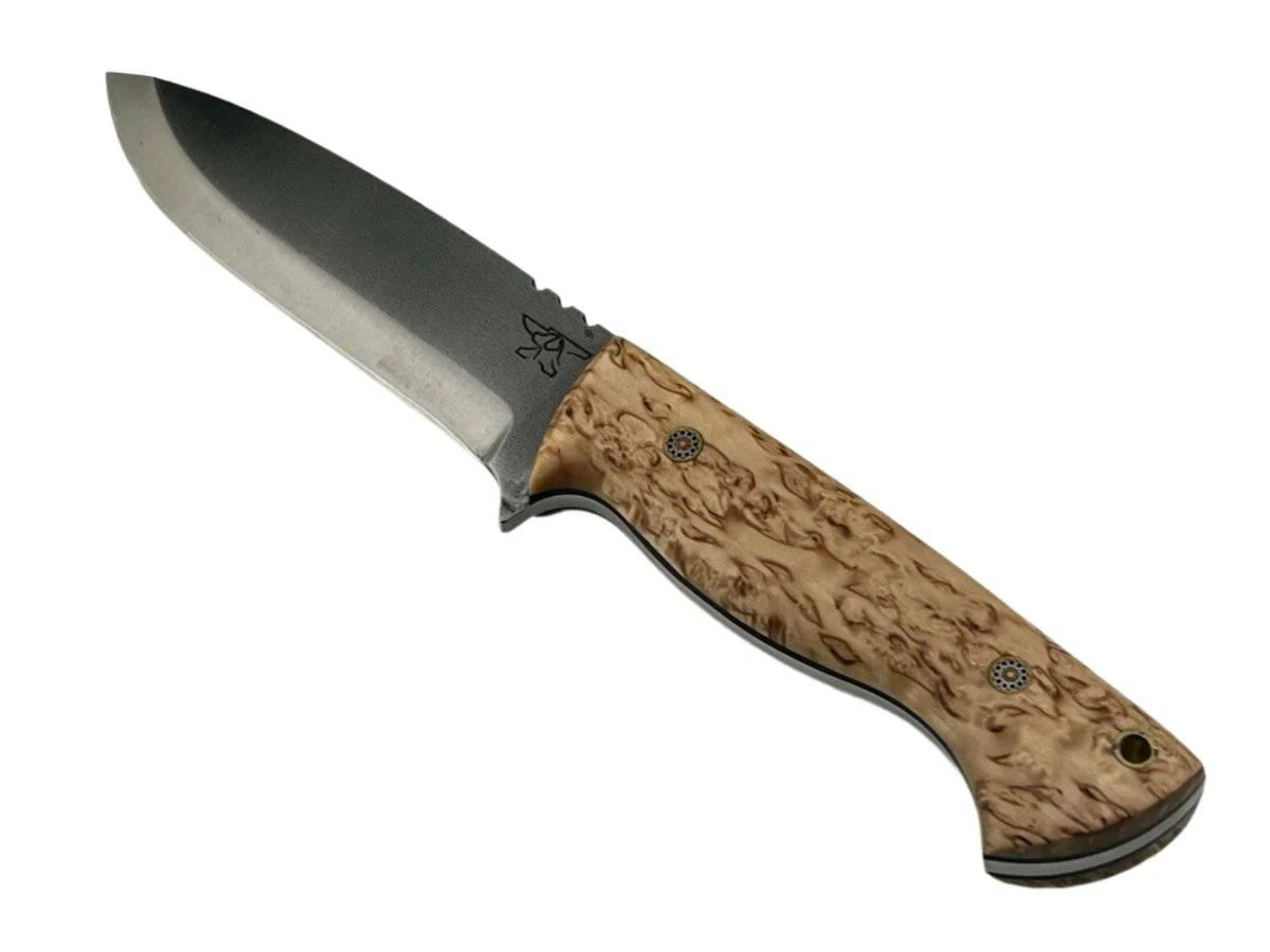 CUR Custom Kestrel Fixed Blade With Salted Maple Handle Mosaic Pins (USA) 1 CUR Custom Kestrel Fixed Blade With Salted Maple Handle Mosaic Pins (USA)