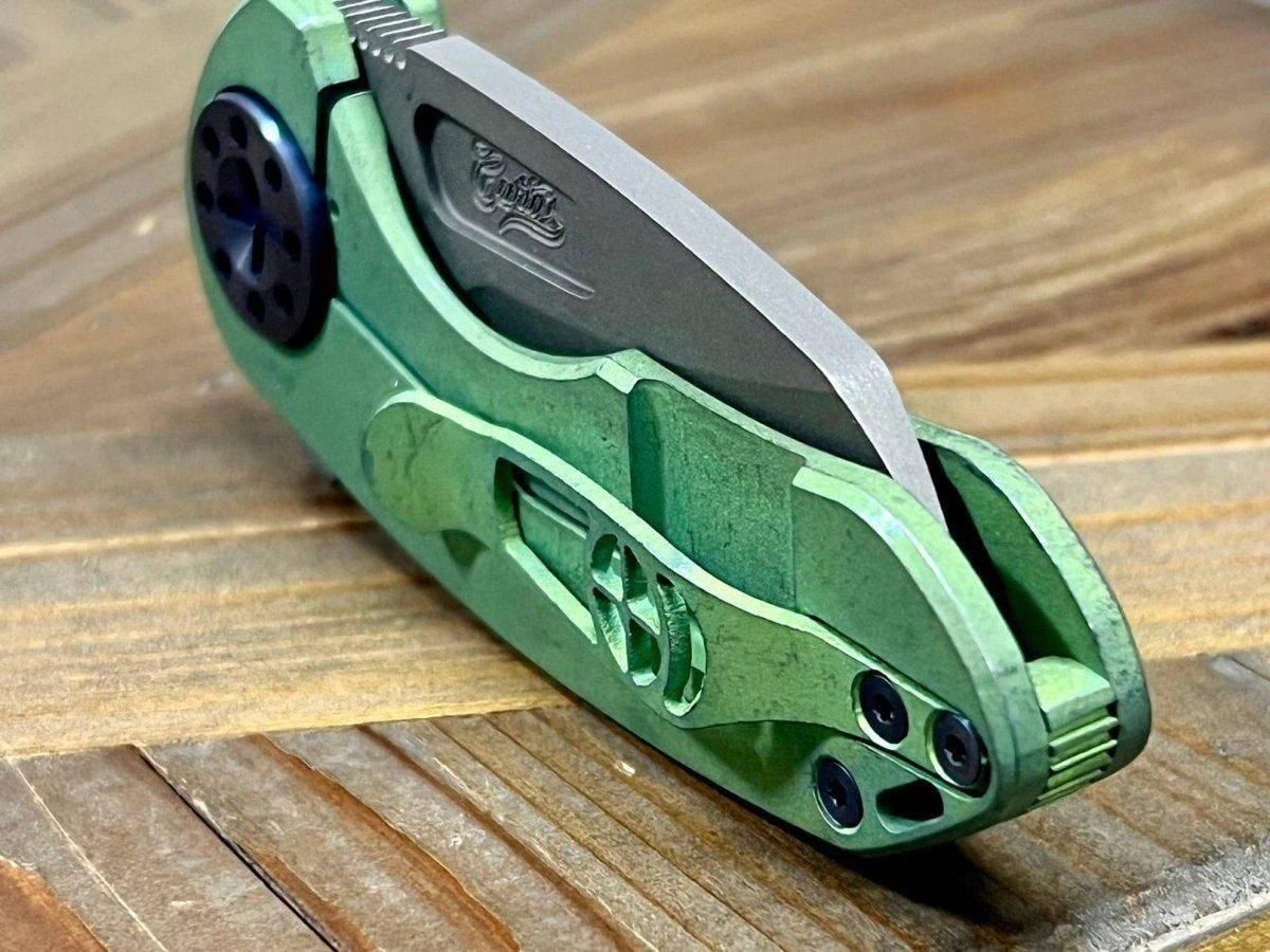 Curtiss F3 Compact Wharny Flipper Titanium Handles SW MagnaCut Blasted Blue (USA) 6 Curtiss F3 Compact Wharny Flipper Titanium Handles SW MagnaCut Blasted Blue (USA) - Image 6