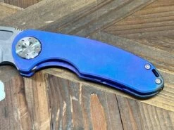 Curtiss F3 Med MagnaCut Slicer Non-Flipper Knife 3.25" "Blurple Monster" -Helle Shop curtiss custom knives curtiss f3 med magnacut slicer non flipper knife 3 25 blurple monster 41989849350356