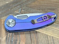 Curtiss F3 Med MagnaCut Slicer Non-Flipper Knife 3.25" "Blurple Monster" -Helle Shop curtiss custom knives curtiss f3 med magnacut slicer non flipper knife 3 25 blurple monster 41989849383124