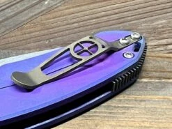 Curtiss F3 Med MagnaCut Slicer Non-Flipper Knife 3.25" "Blurple Monster" -Helle Shop curtiss custom knives curtiss f3 med magnacut slicer non flipper knife 3 25 blurple monster 41989849415892