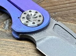 Curtiss F3 Med MagnaCut Slicer Non-Flipper Knife 3.25" "Blurple Monster" -Helle Shop curtiss custom knives curtiss f3 med magnacut slicer non flipper knife 3 25 blurple monster 41989849514196