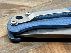 Custom Demko AD20.5 Shark Lock Folding Knife 3" 3V Clip Point Textured Titanium "Baby Blue" -Helle Shop demko knives custom demko ad20 5 shark lock folding knife 3 3v clip point textured titanium baby blue 41989865177300