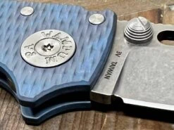 Custom Demko AD20.5 Shark Lock Folding Knife 3" 3V Clip Point Textured Titanium "Baby Blue" -Helle Shop demko knives custom demko ad20 5 shark lock folding knife 3 3v clip point textured titanium baby blue 41989865210068