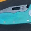 Custom Demko AD20.5 Shark Lock Folding Knife 3" CPM-3V Clip Point Titanium "Morning Blue"