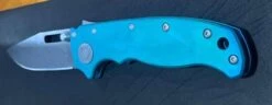 Custom Demko AD20.5 Shark Lock Folding Knife 3" CPM-3V Clip Point Titanium "Morning Blue" -Helle Shop demko knives custom demko ad20 5 shark lock folding knife 3 cpm 3v clip point titanium morning blue 41989866356948