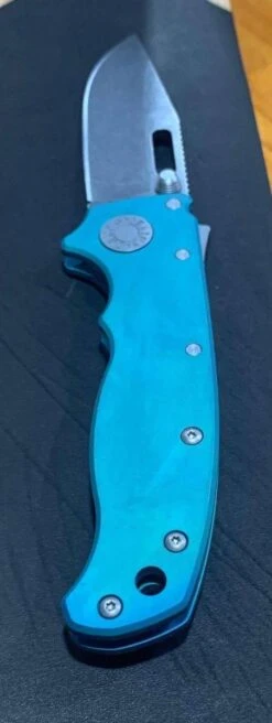 Custom Demko AD20.5 Shark Lock Folding Knife 3" CPM-3V Clip Point Titanium "Morning Blue" -Helle Shop demko knives custom demko ad20 5 shark lock folding knife 3 cpm 3v clip point titanium morning blue 41989866389716
