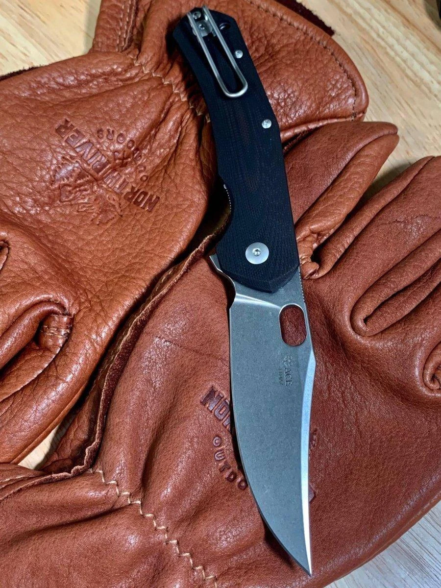 Custom GiantMouse ACE Jutland Black G10 Folding Knife (Italy) 4 Custom GiantMouse ACE Jutland Black G10 Folding Knife (Italy) - Image 4