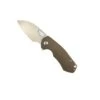 Custom GiantMouse ACE Riv Ti Framelock Brown Titanium Folding Knife