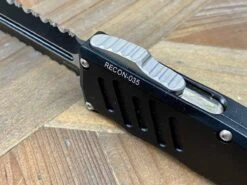 Guardian Tactical RECON-035 93232 Two Tone Black DE Serrated Auto Knife 3.3" -Helle Shop guardian tactical guardian tactical recon 035 93232 two tone black de serrated auto knife 3 3 39393531068628